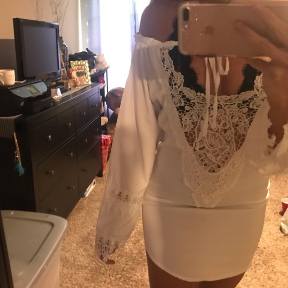 White lace bikini coverup - Picture 3 of 3